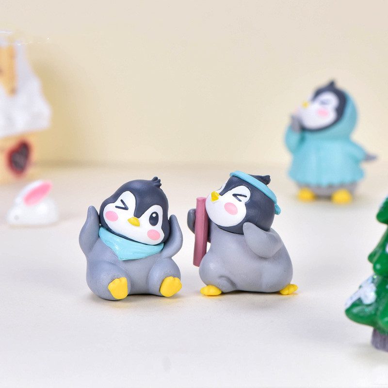 Resin Penguin Model Kids Toys Fairy Garden Decoration Miniture Fairy Garden Accessories Supplies Pot Bonsai Moss Fairy Garden Animals Micro Landscape Miniature Garden Terrariums Fairy Garden Figurine Kits Items Auto Interior Decoration